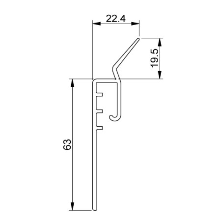 Dichtung, Seiten/Ober, thermische Trennung, PVC+TPR, Schwarz, L=3035 mm