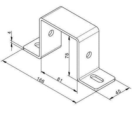Montageb�gel   80 x 40 mm f�r Vierkantrohr