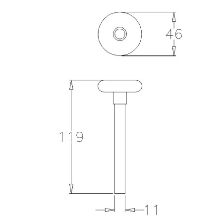 Laufrolle Nylon, 2, Welle 11 mm, L = 119 mm