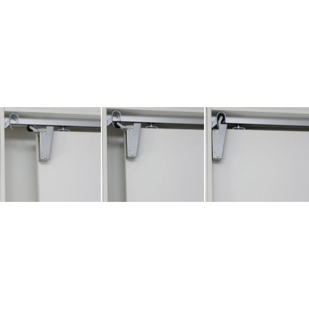 Montagewinkel Schiebetüren für Türdämpfer V 1600, ungleichschenklig (114x35x40x3 mm), Edelstahl, mit Befestigungsmaterial