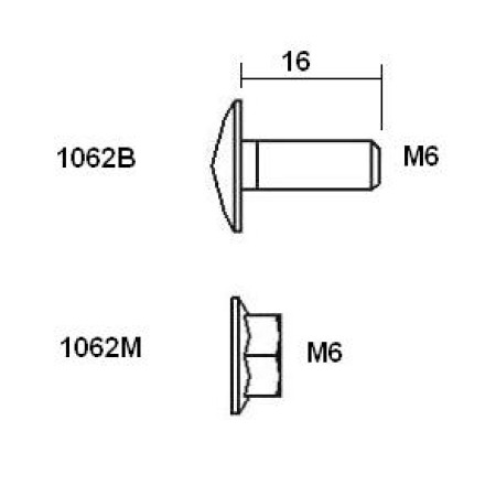 Schlosschraube, verzinkt, M6x16 mm, 2 mm, quadratisch